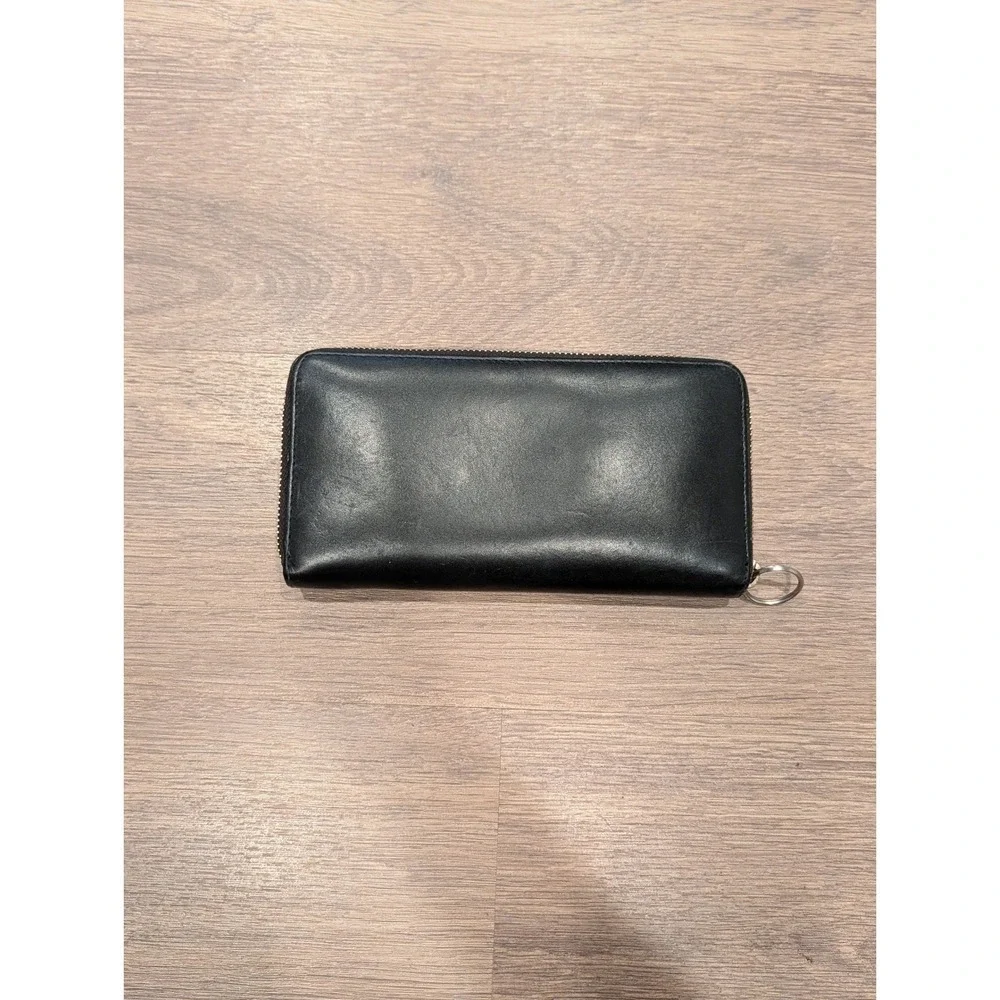 Vintage Style Classic RLL Ralph Lauren Black Leather Zip Wallet